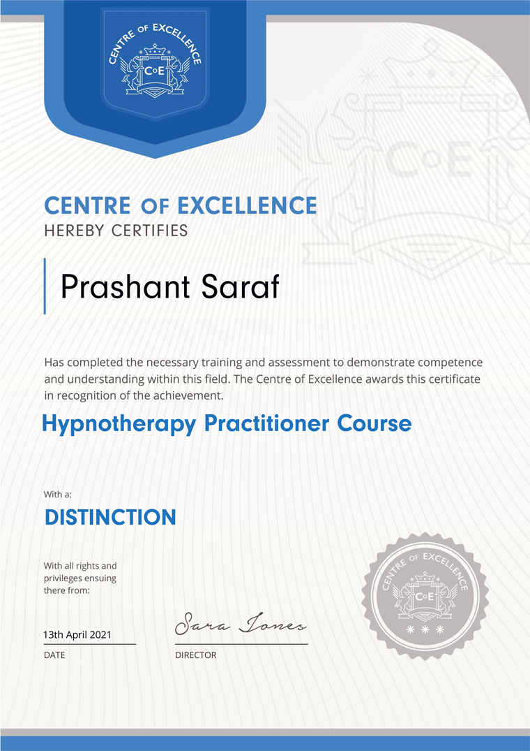 Hypnotherapy Practitioner Course Prashant Saraf