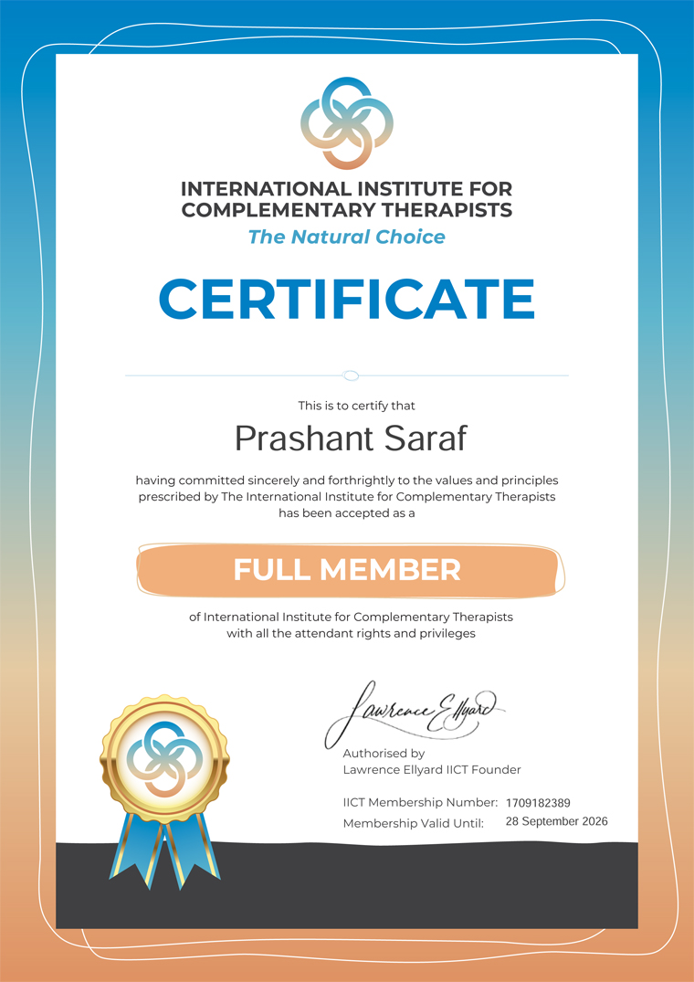 IICT Membership Certificate Prashant Saraf