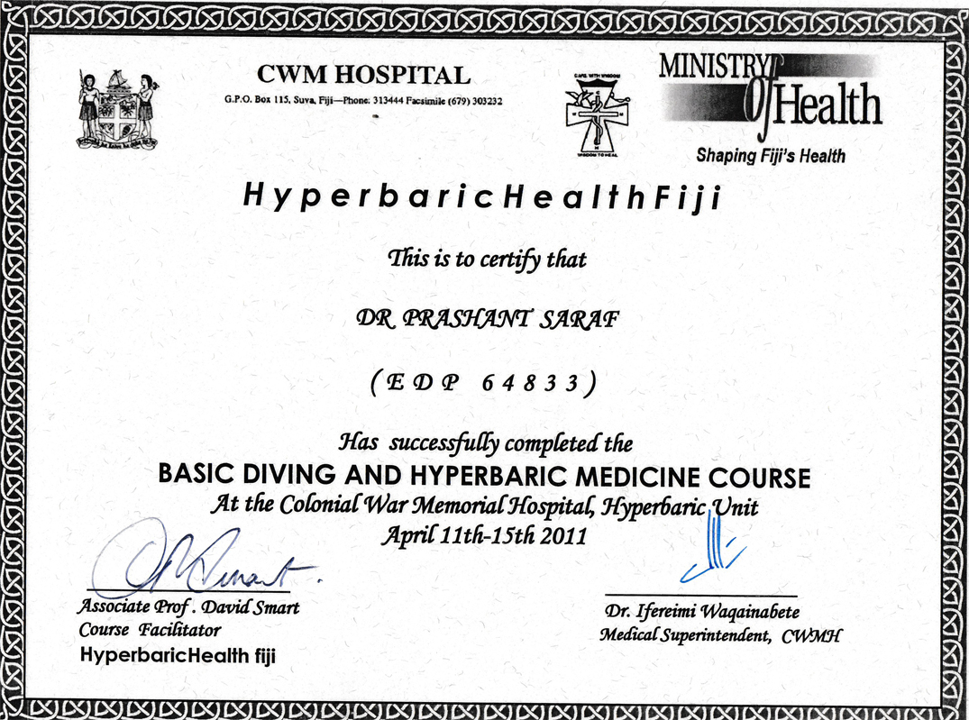 Basic Diving And Hyperbaric Medicine Course Prashant Saraf